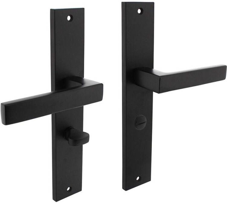 Intersteel Deurkruk Hera op langschild 245x45mm WC63 8mm mat zwart