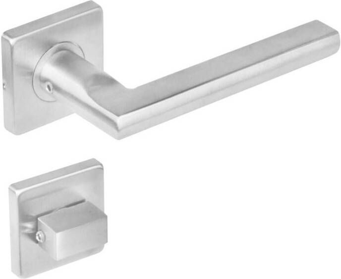 Intersteel Deurkruk hoek 90 plat op rozet vierkant wc8 rvs