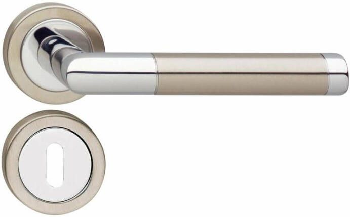 Intersteel Deurkruk hoek 90 + rozet + sleutelplaatjes chroom mat nikkel ATP