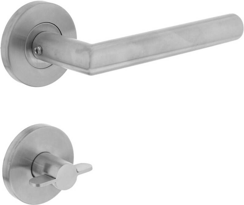 Intersteel Deurkruk Hoek 90°op rozet met WC8mm neutraal RVS