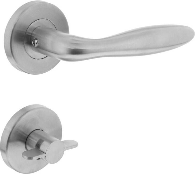 Intersteel Deurkruk Jupiter op rond rozet met WC8mm l RVS