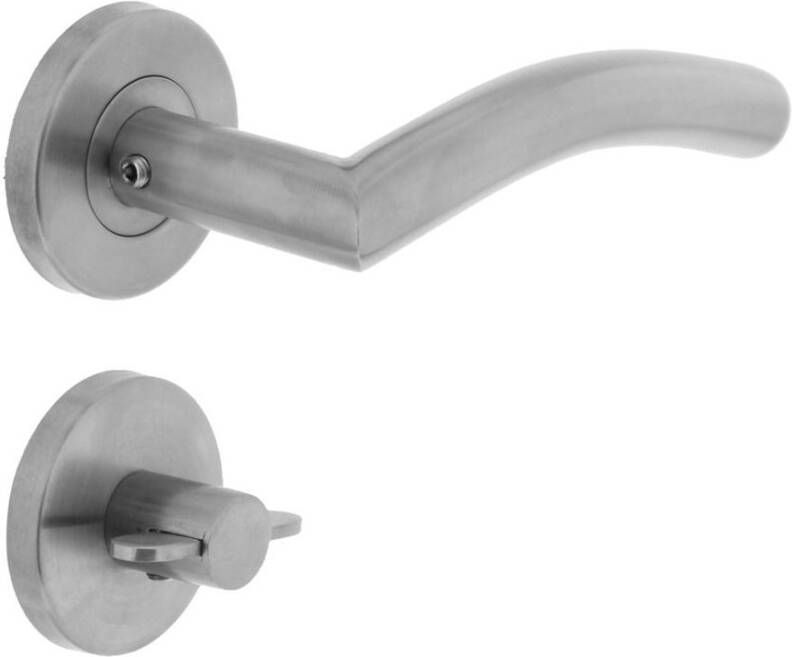 Intersteel Deurkruk Lisa hoek 90°op rozet met WC8mm RVS