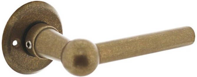 Intersteel Deurkruk L L bol met rozet ø50x5mm messing getrommeld