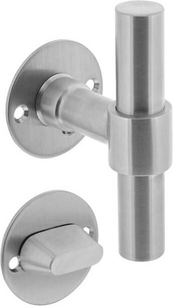 Intersteel Deurkruk L T recht met rozet ø50x2mm en WC-sluiting met stift 8x8mm rvs