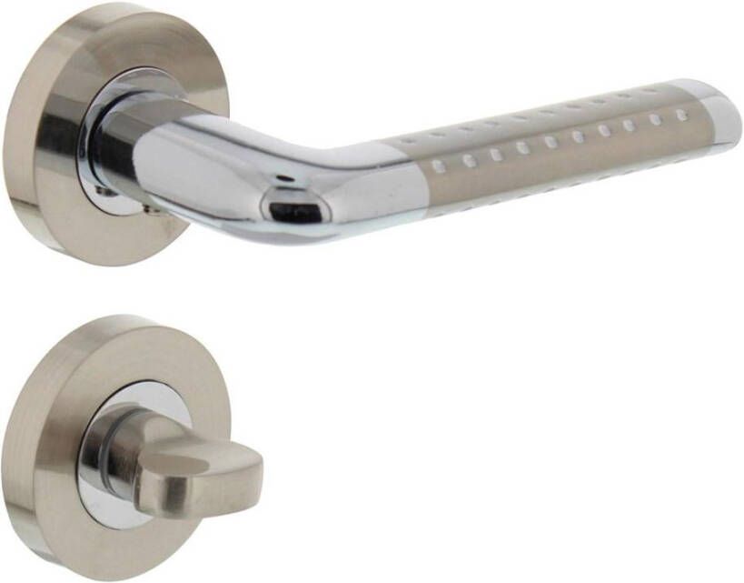 Intersteel Deurkruk Marion op rond rozet 7mm nokken met WC8mm chroom nikkel mat