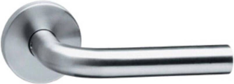 Intersteel Deurkruk recht op rond ozet met profielcilindergat plaatjes RVS