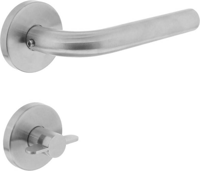 Intersteel Deurkruk recht op rond rozet met WC8mm RVS