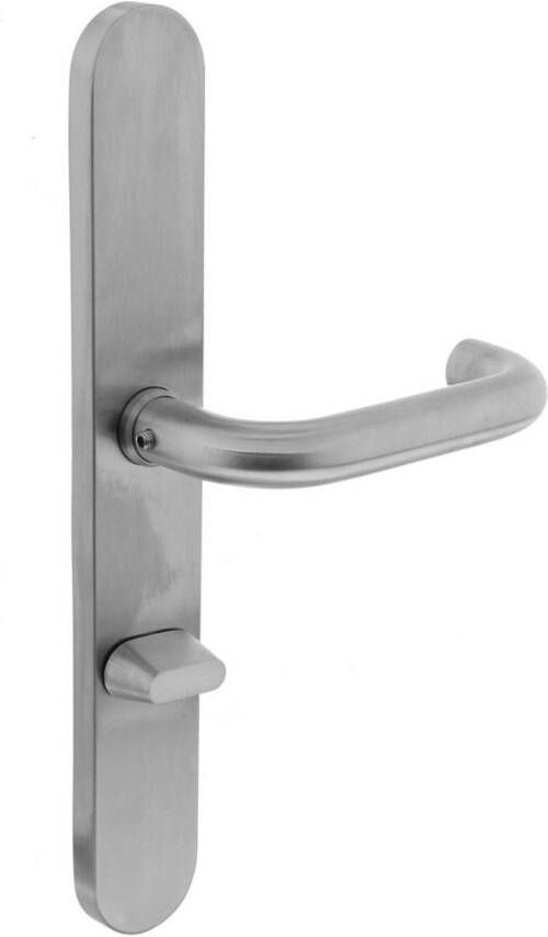 Intersteel Deurkruk Rond ø19mm op XL-schild verdekt 278x40x10 WC72 8mm dubbelgeveerd RVS