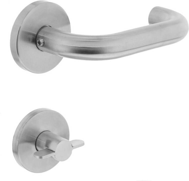 Intersteel Deurkruk Rond op rond rozet met WC8mm RVS