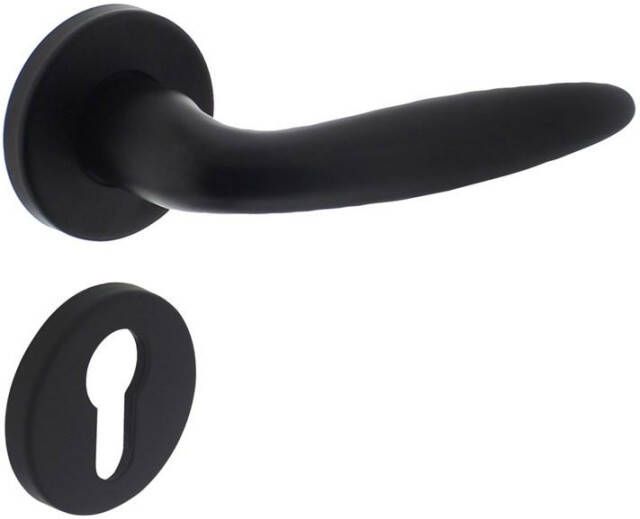 Intersteel Deurkruk Sigaar op rozet verdekt ø49x7mm en cilinderrozetten zwart