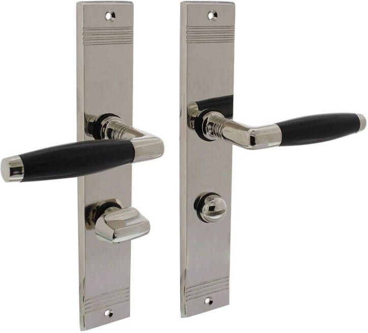 Intersteel Deurkruk Ton basic met schild groef 235x43x5mm WC63 8mm nikkel