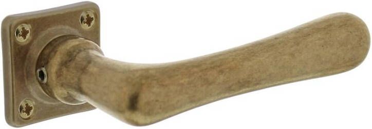 Intersteel Deurkruk Trento met rozet 38x38x7mm messing getrommeld