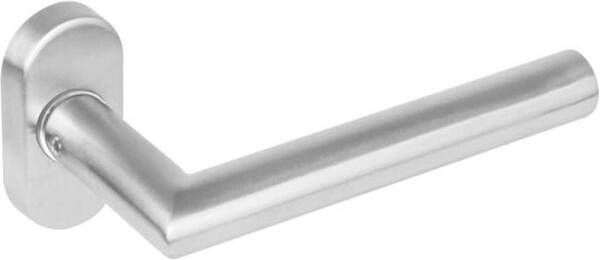 Intersteel Gatdeel 1235 Hoek 90°op rozet ovaal staal dubbel geveerd RVS