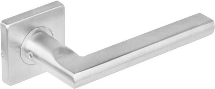 Intersteel Gatdeel 1252 Hoek 90°plat op rozet vierkant dubbel geveerd RVS