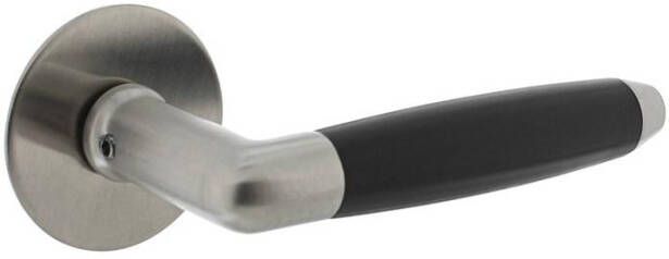Intersteel Deurkruk Combinatie rvs zwart met rozet zelfklevend ø55x2mm rvs
