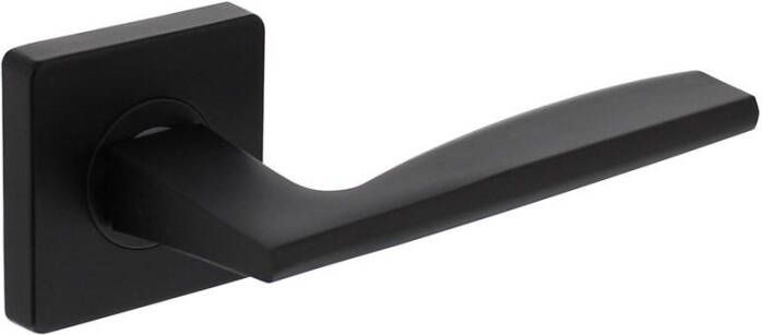 Intersteel Gatdeel deurkruk Apollo op vierkant rozet 7mm nokken mat zwart rechts wijzend