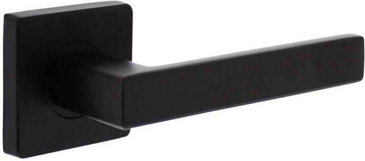Intersteel Gatdeel deurkruk Hera op vierkant rozet 7mm nokken mat zwart rechts wijzend