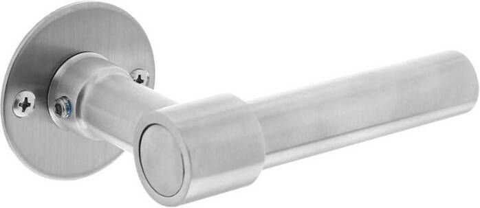 Intersteel Gatdeel L-model recht + ronde platte rozet 50x2mm rvs geborsteld