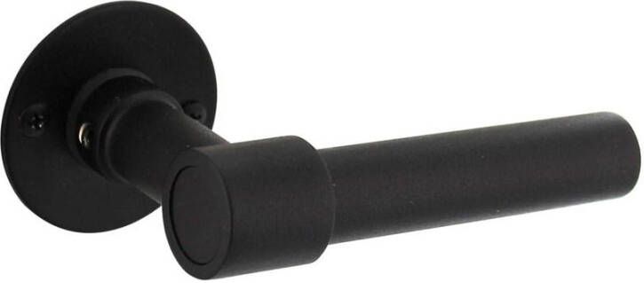 Intersteel Gatdeel L-model recht + ronde platte rozet 50x2mm rvs zwart