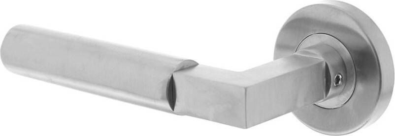 Intersteel Gatdeel links 0379 Bau-stil op rozet rond staal met 7mm nok RVS