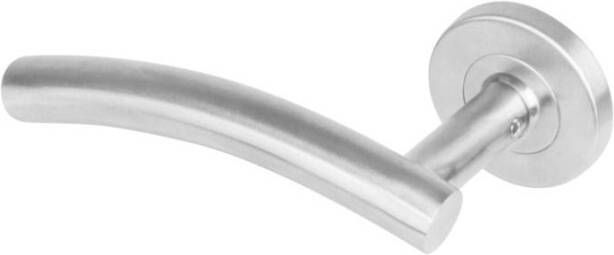 Intersteel Gatdeel links 1274 Gebogen op rond rozet staal met 7mm nok RVS