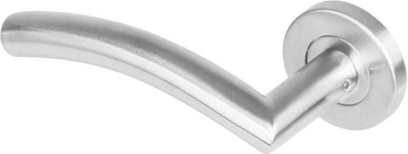 Intersteel Gatdeel links 1276 Lisa 90°op rond rozet staal met 7mm nok RVS