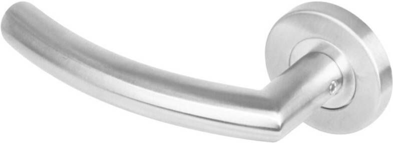 Intersteel Gatdeel links 1277 half rond 90°op rond rozet staal met 7mm nok RVS