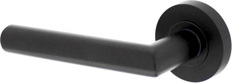 Intersteel Gatdeel links Bastian op ronde rozet 52x10mm met nokken mat zwart