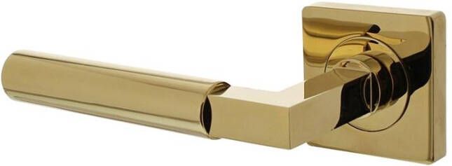 Intersteel Gatdeel links Baustil op vierkante rozet met nokken 55x55x10mm PVD messingkleur