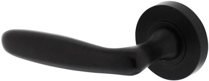 Intersteel Gatdeel links Bjorn op ronde rozet 53x8mm met nokken mat zwart