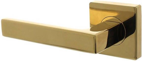 Intersteel Gatdeel links Hera op vierkante rozet met nokken 55x55x10mm PVD messingkleur