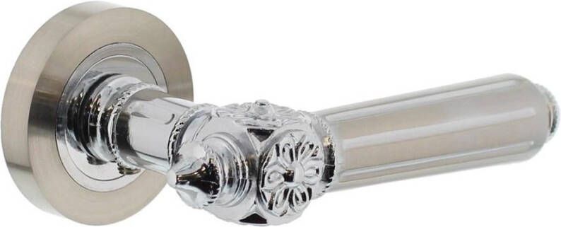 Intersteel Gatdeel rechts 1716 Julietta op rond rozet 7mm nokken chroom nikkel mat