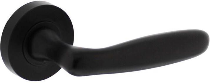 Intersteel Gatdeel rechts Bjorn op ronde rozet 53x8mm met nokken mat zwart