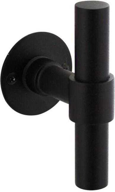 Intersteel Gatdeel T-model recht + rond rozet rvs zwart