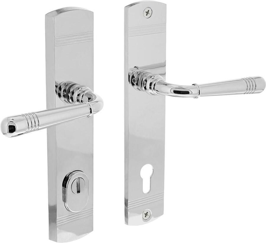 Intersteel Achterdeurbeslag Emily kruk kruk profielcilindergat 92mm met kerntrekbeveiliging verchroomd