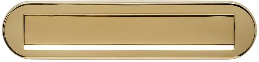 Intersteel Briefplaat ovaal 340x80mm met klep regenrand PVD