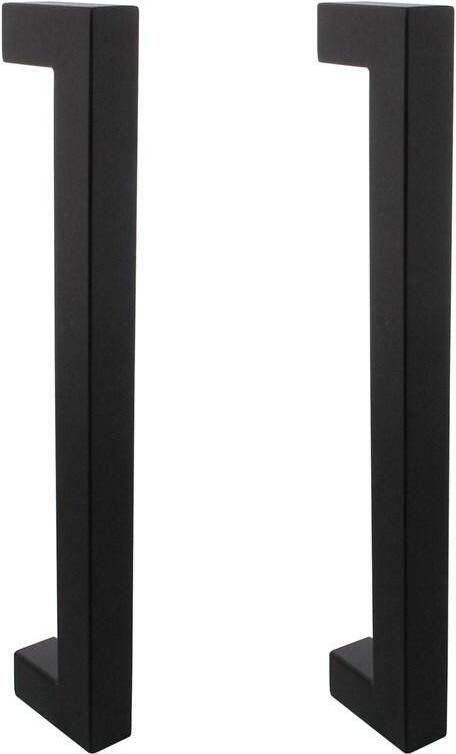 Intersteel Deurgrepen per paar vierkant 325x60x25mm hart op hart 300mm rvs mat zwart