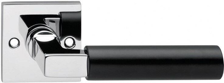Intersteel Deurkr.Bau-Stil vierk.rozet chr. mat zwart