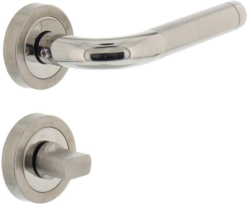 Intersteel Deurkruk Agatha met geveerde rozet met WC8mm ATP RVS