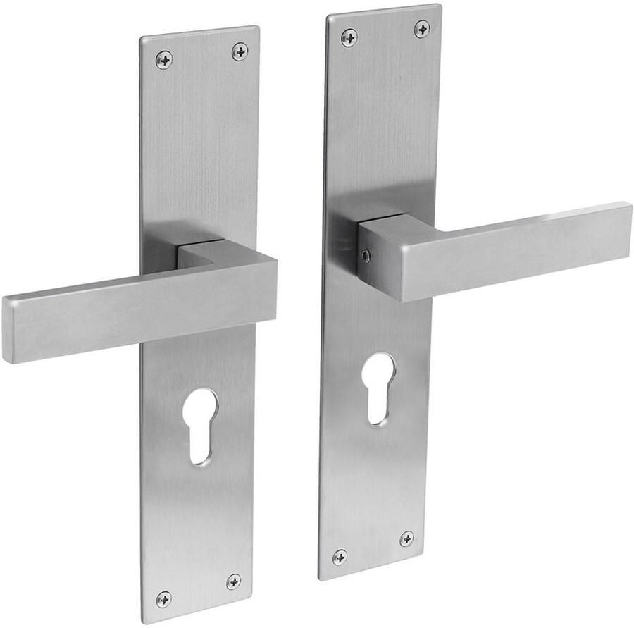 Intersteel Deurkruk Amsterdam met schild 250x55x2mm profielcilindergat 55mm rvs