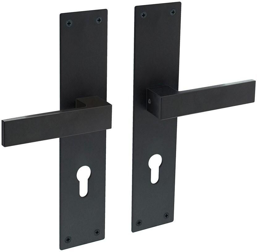 Intersteel Deurkruk Amsterdam met schild 250x55x2mm profielcilindergat 72mm zwart
