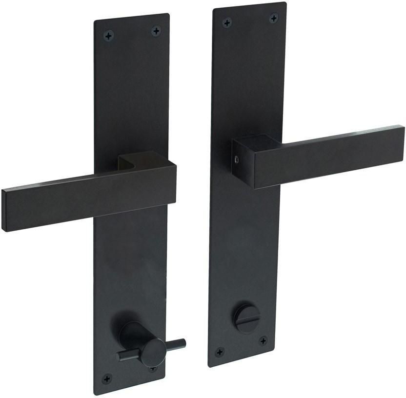 Intersteel Deurkruk Amsterdam met schild 250x55x2mm WC116 8 zwart