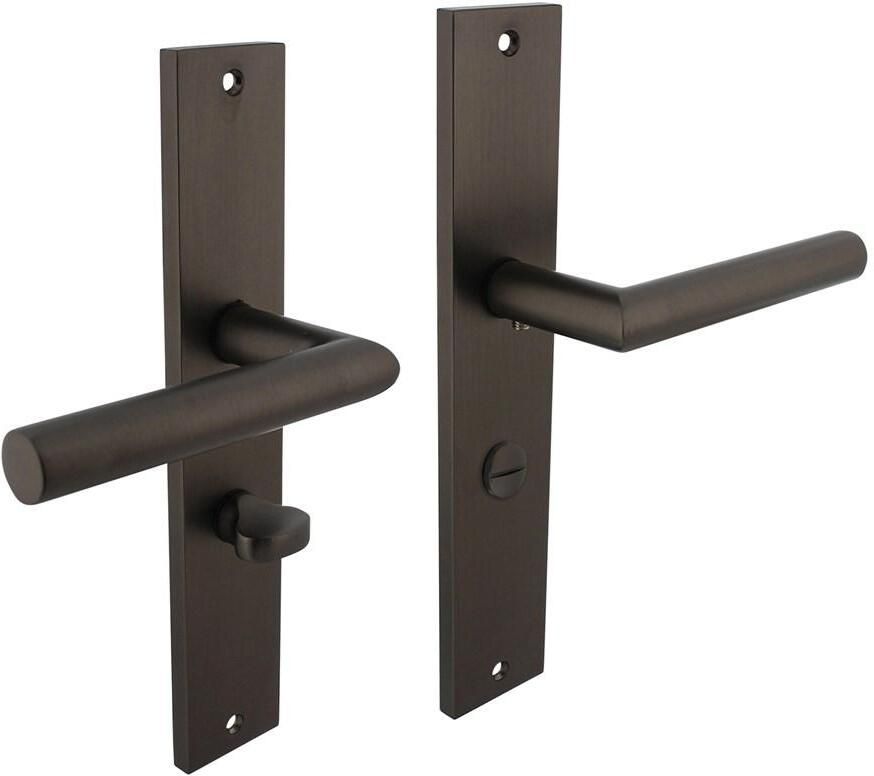 Intersteel Deurkruk Bastian op langschild 245x45mm WC63 8mm antraciet-grijs