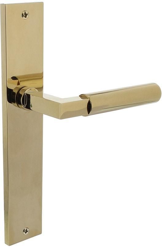 Intersteel Deurkruk Baustil op langschild 245x45mm blind PVD messingkleur