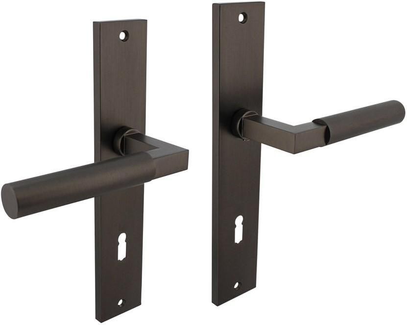 Intersteel Deurkruk Baustil op langschild 245x45mm sleutelgat 78mm antraciet-grijs
