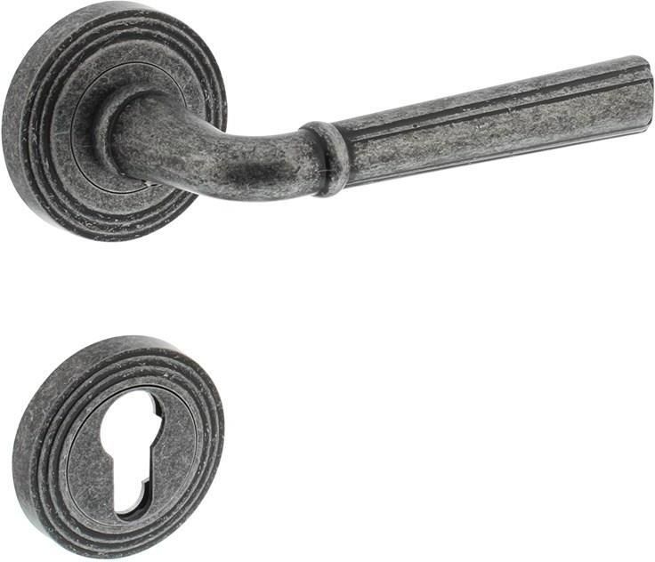 Intersteel Deurkruk Bellevue op rozet met PC plaatjes oud grijs