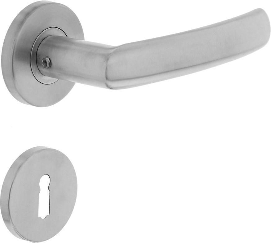 Intersteel Deurkruk Blok op kunststof rozet met sleutelgat plaatje RVS