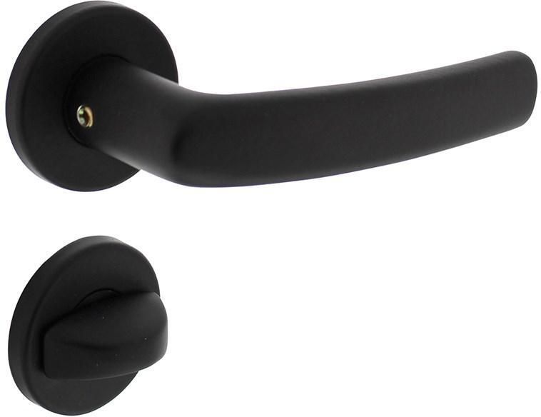 Intersteel Deurkruk Denham op rozet ø50x7 mm + 7mm nokken met WC-sluiting 8mm zwart