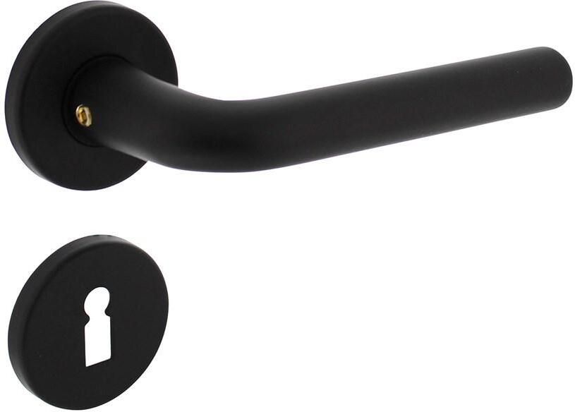Intersteel Deurkruk Derby op rozet ø50x7 mm + 7mm nokken met sleutelplaatjes zwart