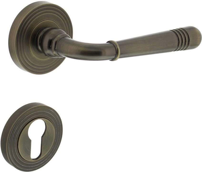 Intersteel Deurkruk Emily op rozet met PC plaatjes gebruineerd